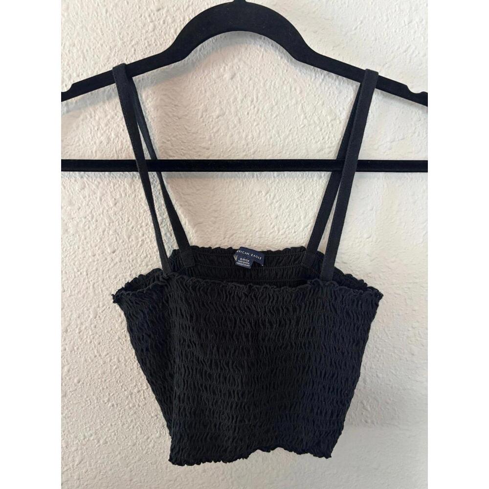 American Eagle black stretchy cropped tank size S